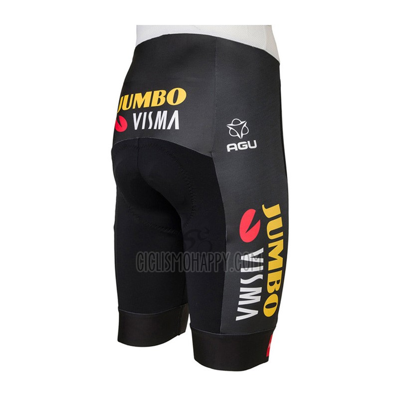 Jumbo Visma Cycling Jersey Bib Short 2023 Short Sleeve Black Yellow